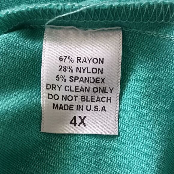 Laura Byrnes Zipper Back Top 4X Plus Size Blouse Aqua Pinup Girl Jersey Knit - Picture 9 of 16